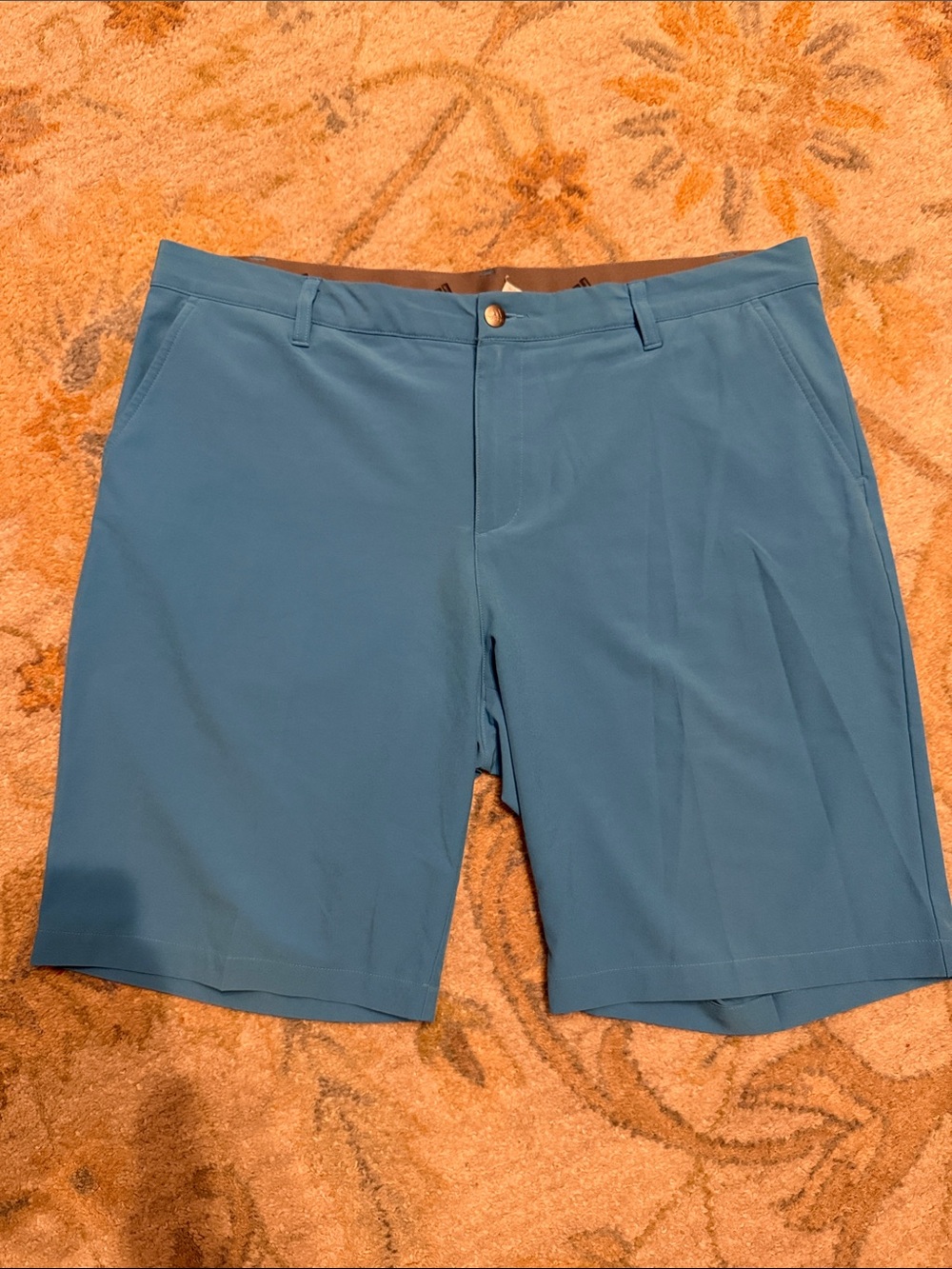 adidas Men's Blue Flat Front Golf Shorts
